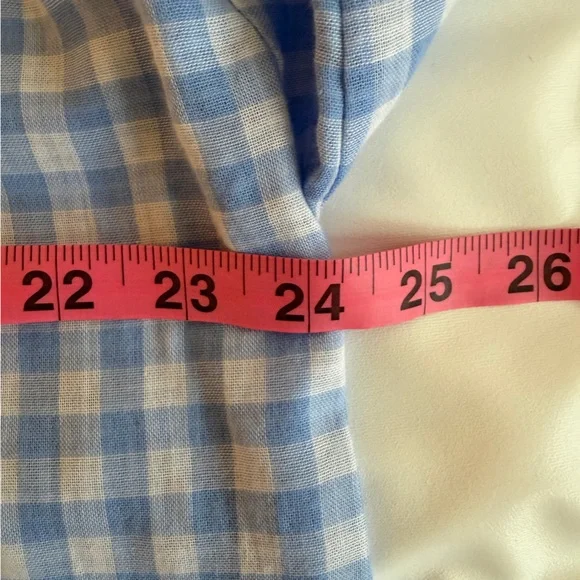 Favorite Daughter The Smooth Ex Boyfriend Shirt Blue Gingham Size Medium - Picture 9 of 10